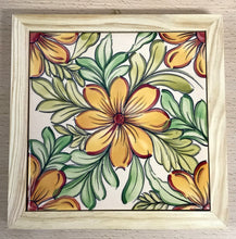 Carregar imagem no visualizador da galeria, Quadro de azulejo Clássico, pintado á mão, com moldura de madeira