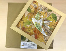 Carregar imagem no visualizador da galeria, Quadro Azulejo Andorinha, Folhagem Outono - 24x24cm