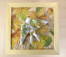 Carregar imagem no visualizador da galeria, Quadro Azulejo Andorinha, Folhagem Outono - 24x24cm