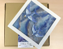 Carregar imagem no visualizador da galeria, Quadro Azulejo e Andorinhas, Céu de andorinhas - 24x24cm