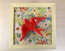 Carregar imagem no visualizador da galeria, Quadro Azulejo Andorinha, Floral colorido - 24x24cm