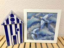 Carregar imagem no visualizador da galeria, Quadro Azulejo e Andorinhas, Céu de andorinhas - 24x24cm