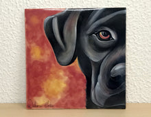 Carregar imagem no visualizador da galeria, Azulejo 20cm, Pintado à Mão, Pet, Dog, Animal de Estimação, Cachorro Red, Quadro, Decorativo, para Penduarar, Pop Art, Pintura Original