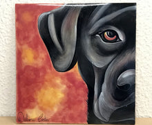 Carregar imagem no visualizador da galeria, Azulejo 20cm, Pintado à Mão, Pet, Dog, Animal de Estimação, Cachorro Red, Quadro, Decorativo, para Penduarar, Pop Art, Pintura Original