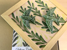 Carregar imagem no visualizador da galeria, Quadro Azulejo e Andorinhas,Folhagem- 24x24cm