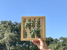 Carregar imagem no visualizador da galeria, Quadro Azulejo e Andorinhas,Folhagem- 24x24cm