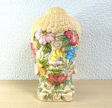 Carregar imagem no visualizador da galeria, Cabeça de Buda de Cerâmica 24cm - Floral