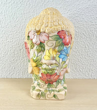 Carregar imagem no visualizador da galeria, Cabeça de Buda de Cerâmica 24cm - Floral