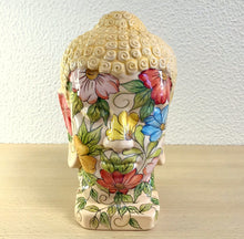 Carregar imagem no visualizador da galeria, Cabeça de Buda de Cerâmica 24cm - Floral