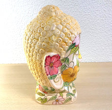 Carregar imagem no visualizador da galeria, Cabeça de Buda de Cerâmica 24cm - Floral