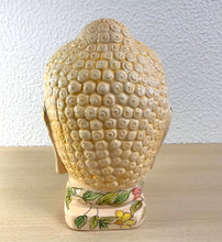 Carregar imagem no visualizador da galeria, Cabeça de Buda de Cerâmica 24cm - Floral