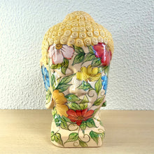 Carregar imagem no visualizador da galeria, Cabeça de Buda de Cerâmica 24cm - Floral