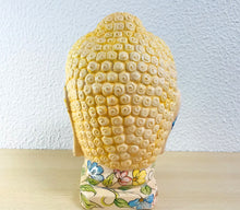 Carregar imagem no visualizador da galeria, Cabeça de Buda de Cerâmica 24cm - Floral