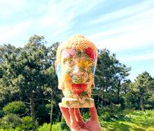 Carregar imagem no visualizador da galeria, Cabeça de Buda de Cerâmica 24cm - Floral