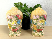 Carregar imagem no visualizador da galeria, Cabeça de Buda de Cerâmica 24cm - Floral