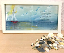 Carregar imagem no visualizador da galeria, Quadro Painel de azulejos (O Barquinho) 23,5x 43,5cm