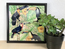 Carregar imagem no visualizador da galeria, Ilustração Pássaros Trotical, Tucanos, floresta, Quadro, Decoração, Reprodução do Original, Edição Limitada, Número de série, tamanho Médio