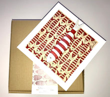 Carregar imagem no visualizador da galeria, Quadro Azulejo Sardinha, Listrado/ Vermelho- 24x24cm