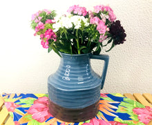 Carregar imagem no visualizador da galeria, jarro de Cerâmica 19x17cm (Castanho e Azul Acinzentado)