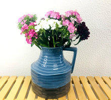 Carregar imagem no visualizador da galeria, jarro de Cerâmica 19x17cm (Castanho e Azul Acinzentado)