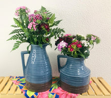 Carregar imagem no visualizador da galeria, kit de jarros (19x17cm e 20x14cm) (Castanho e Azul Acinzentado)