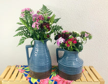 Carregar imagem no visualizador da galeria, kit de jarros (19x17cm e 20x14cm) (Castanho e Azul Acinzentado)