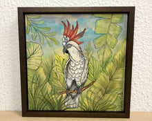 Carregar imagem no visualizador da galeria, Quadro de Azulejo, Pintado à Mão, com Modura, Pintura Original, Natureza, Pássaro, Decoração Casa de Campo, Arte, Floresta, Ave