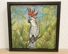 Carregar imagem no visualizador da galeria, Quadro de Azulejo, Pintado à Mão, com Modura, Pintura Original, Natureza, Pássaro, Decoração Casa de Campo, Arte, Floresta, Ave