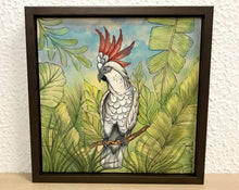 Carregar imagem no visualizador da galeria, Quadro de Azulejo, Pintado à Mão, com Modura, Pintura Original, Natureza, Pássaro, Decoração Casa de Campo, Arte, Floresta, Ave