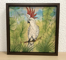 Carregar imagem no visualizador da galeria, Quadro de Azulejo, Pintado à Mão, com Modura, Pintura Original, Natureza, Pássaro, Decoração Casa de Campo, Arte, Floresta, Ave