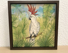 Carregar imagem no visualizador da galeria, Quadro de Azulejo, Pintado à Mão, com Modura, Pintura Original, Natureza, Pássaro, Decoração Casa de Campo, Arte, Floresta, Ave