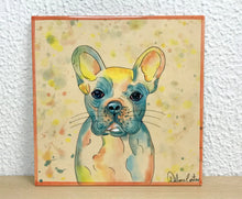Carregar imagem no visualizador da galeria, Azulejo 20cm, Pintado à Mão, Pet, Dog, Animal de Estimação, Cachorro Buldogue, Quadro, Decorativo, para Penduarar, Pop Art, Pintura Original