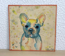 Carregar imagem no visualizador da galeria, Azulejo 20cm, Pintado à Mão, Pet, Dog, Animal de Estimação, Cachorro Buldogue, Quadro, Decorativo, para Penduarar, Pop Art, Pintura Original