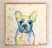 Carregar imagem no visualizador da galeria, Azulejo 20cm, Pintado à Mão, Pet, Dog, Animal de Estimação, Cachorro Buldogue, Quadro, Decorativo, para Penduarar, Pop Art, Pintura Original