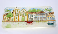 Carregar imagem no visualizador da galeria, Pintura em cerâmica Aquarela Igreja de Santa Rita em Paraty - Brasil -  36,5 x 15,5 cm
