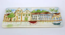 Carregar imagem no visualizador da galeria, Pintura em cerâmica Aquarela Igreja de Santa Rita em Paraty - Brasil -  36,5 x 15,5 cm