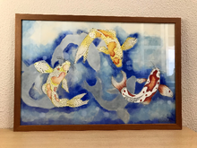 Carregar imagem no visualizador da galeria, Ilustração Carpas, Quadro, Decoração, Reprodução do Original, Gravura, Giclée, Peixes, Edição Limitada, Número de série, Fine Art