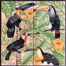 Carregar imagem no visualizador da galeria, Ilustração Pássaros Trotical, Tucanos, floresta, Quadro, Decoração, Reprodução do Original, Edição Limitada, Número de série, tamanho Médio
