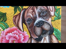 Carregar e reproduzir vídeo no visualizador da galeria, Quadro com Pintura do Cachorro, Cachorro Boxer, Quadro em Tela, Impressão em Tela, Decoração, Pintura Pet, Pintura de Cachorro, Boxer, POP,