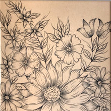 Carregar imagem no visualizador da galeria, Quadro Azulejo Andorinha, Floral - Filete Preto - 24x24cm

