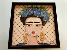 Carregar imagem no visualizador da galeria, Quadro de Azulejo, Pintado à Mão, com Moldura, Pintura Original, Frida kahlo, Pop Art, Decoração, Arte para Pendura,
