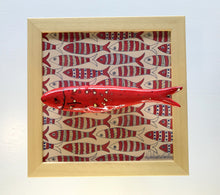 Carregar imagem no visualizador da galeria, Quadro Azulejo Sardinha, Listrado/ Efeito/ Vermelho - 24x24cm
