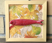 Carregar imagem no visualizador da galeria, Quadro Azulejo Sardinha, Outono vermelho- 24x24cm
