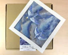 Carregar imagem no visualizador da galeria, Quadro Azulejo e Andorinhas, Céu de andorinhas - 24x24cm
