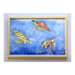 Ilustração Tartarugas, Tartarugas marinhas, Quadro, Decoração, Reprodução do Original, Edição Limitada, Número de série, Fine Art, Decor
