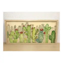 Quadro com ilustração, com Moldura, Cactos, Pop Art, Decoração, Arte para Pendura, Fine art, Gravura, reprodução, Arte Impressa, Giclée