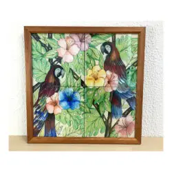 Ilustração Pássaros Trotical, Araras, Papagaios, Quadro, Decoração, Reprodução do Original, Edição Limitada, Número de série, tamanho Médio